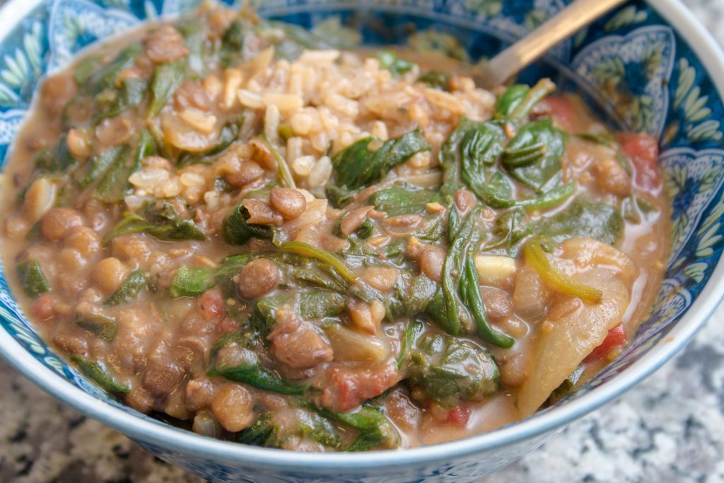 spinach lentil stew